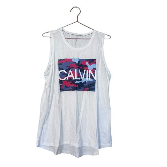 Calvin Klein performance  white Camo tank size large - Picture 1 of 6